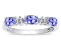 Star K  Oval 5x3 Genuine Tanzanite three stone oval band