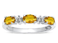 Star K  Oval 5x3 Genuine Citrine three stone oval band