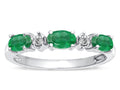 Star K  Oval 5x3 Genuine Emerald three stone oval band