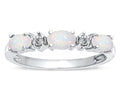 Star K  Oval 5x3 Genuine Opal three stone oval band