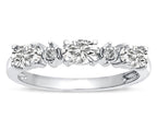 Star K  Oval 5x3 Genuine White Topaz three stone oval band