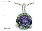 Tommaso Design Round 7mm Rainbow Mystic Topaz Pendant Necklace