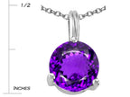 Tommaso Design Round 7mm Genuine Amethyst Pendant Necklace