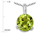 Tommaso Design Round 7mm Genuine Peridot Pendant Necklace