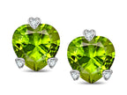 Tommaso Design™ Heart Shape 6mm Genuine Peridot Love Earrings Studs