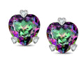 Tommaso Design™ Heart Shape 6mm Rainbow Mystic Topaz Love Earrings Studs