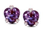 Tommaso Design Heart Shape 6mm Simulated Alexandrite Love Earrings Studs