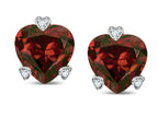 Tommaso Design™ Heart Shape 6mm Genuine Garnet Love Earrings Studs