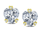 Tommaso Design Heart Shape 6mm Genuine White Topaz Love Earrings Studs