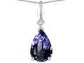 Star K Genuine Iolite Drop Pear Shaped Pendant Necklace