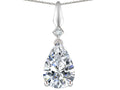 Star K Genuine White Topaz Drop Pear Shaped Pendant Necklace