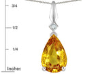 Star K Genuine Citrine Drop Pear Shaped Pendant Necklace