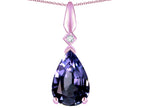 Star K Genuine Iolite Drop Pear Shaped Pendant Necklace