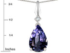 Star K Genuine Iolite Drop Pear Shaped Pendant Necklace