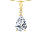 Star K Genuine White Topaz Drop Pear Shaped Pendant Necklace