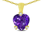 Star K 7mm Genuine Amethyst Small Heart Shape Love Pendant Necklace