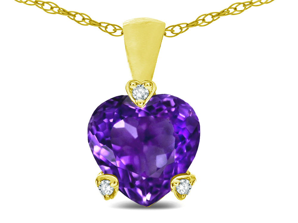 Star K 7mm Genuine Amethyst Small Heart Shape Love Pendant Necklace