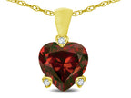 Star K 7mm Genuine Garnet Small Heart Shape Love Pendant Necklace