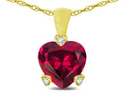 Star K 7mm Created Ruby Small Heart Shape Love Pendant Necklace