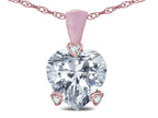 Star K 7mm Genuine White Topaz Small Heart Shape Love Pendant Necklace