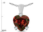 Star K 7mm Genuine Garnet Small Heart Shape Love Pendant Necklace