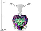 Star K 7mm Rainbow Mystic Topaz Small Heart Shape Love Pendant Necklace