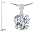 Star K 7mm Genuine White Topaz Small Heart Shape Love Pendant Necklace