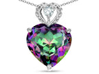 Star K 8mm Heart Shape Rainbow Mystic Topaz Rope Design Pendant Necklace