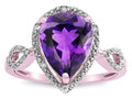 Star K  Vintage Look Halo Large 11x8 Pear Shape Genuine Amethyst Ring