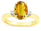 Star K ™ 3 Three Stone Oval Genuine Citrine Classic Engagement Promise Ring