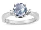 Tommaso Design Genuine Aquamarine Engagement Ring