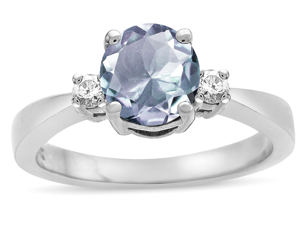 Tommaso Design Genuine Aquamarine Engagement Ring