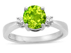 Tommaso Design Round 7mm Genuine Peridot Engagement Ring