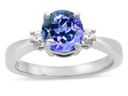 Tommaso Design Round 7mm Simulated Tanzanite Engagement Ring