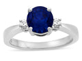 Tommaso Design Round 7mm Genuine Sapphire Engagement Ring