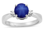 Tommaso Design Round 7mm Created Star Sapphire Engagement Ring