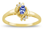 Star K ™ Small Oval 5x3mm Genuine Tanzanite Bypass Ring