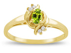 Star K ™ Small Oval 5x3mm Genuine Peridot Bypass Ring