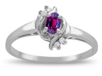 Star K  Small Oval 5x3mm Genuine Rhodolite Bypass Ring