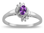 Star K  Small Oval 5x3mm Genuine Amethyst Bypass Ring