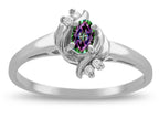Star K ™ Small Oval 5x3mm Rainbow Mystic Topaz Bypass Ring