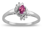Star K  Small Oval 5x3mm Genuine Pink Tourmaline Bypass Ring