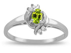 Star K  Small Oval 5x3mm Genuine Peridot Bypass Ring