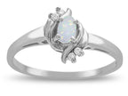 Star K  Small Oval 5x3mm Genuine Opal Bypass Ring
