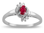 Star K  Small Oval 5x3mm Created Ruby Bypass Ring