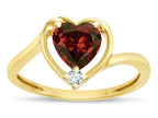 Star K  Heart Genuine Garnet  Bypass Love Knot Promise Ring