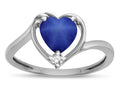 Star K  Created Star Sapphire Heart Bypass Love Knot Promise Ring