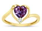 Star K ™ Simulated Alexandrite Heart Bypass Love Knot Promise Ring