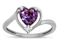 Star K  Simulated Alexandrite Heart Bypass Love Knot Promise Ring