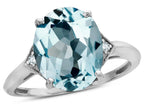 Tommaso Design Large Oval 12x10 Sky Blue Topaz 3 Stone Trillion Setting Ring